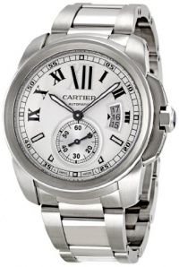 Cartier Men's W7100015 Calibre de Cartier Silver Opaline Dial Watch Cartier Men's W7100015 Calibre de Cartier Silver Opaline Dial Watch