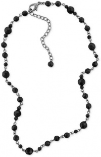 Charter Club Silver-Tone Jet Black Bead 18 Necklace Charter Club Silver-Tone Jet Black Bead 18 Necklace