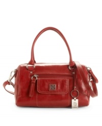 The glazed finish on Giani Berning's satchel purse shines, adding polish to any look, day or night. The glazed finish on Giani Berning's satchel purse shines, adding polish to any look, day or night.