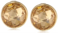 Anne Klein Loretto Gold-Tone Brown Round Clip-On Earrings Anne Klein Loretto Gold-Tone Brown Round Clip-On Earrings