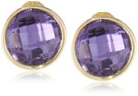 Anne Klein Loretto Gold-Tone Purple Round Clip-On Earrings Anne Klein Loretto Gold-Tone Purple Round Clip-On Earrings
