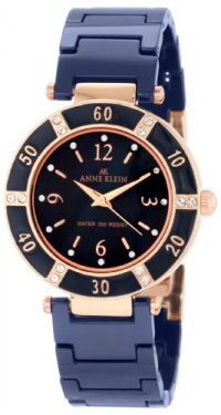 Anne Klein Women's 109416RGBL Swarovski Crystal Rosegold-Tone and Blue Ceramic Bracelet Watch Anne Klein Women's 109416RGBL Swarovski Crystal Rosegold-Tone and Blue Ceramic Bracelet Watch