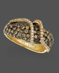 Express your artistic side with this intricate design. Le Vian ring features a 14k gold band covered in round-cut chocolate diamonds (1-3/8 ct. t.w.) with two overlapping rows of round-cut white diamonds (1/5 ct. t.w.). Size 7. Express your artistic side with this intricate design. Le Vian ring features a 14k gold band covered in round-cut chocolate diamonds (1-3/8 ct. t.w.) with two overlapping rows of round-cut white diamonds (1/5 ct. t.w.). Size 7.