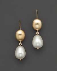 A drop of heaven. Freshwater pearl double drop earrings in 2 tones. A drop of heaven. Freshwater pearl double drop earrings in 2 tones.