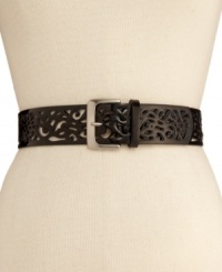 Swirling designs and intricate detail create an elegant faux-leather belt from Style&co. Swirling designs and intricate detail create an elegant faux-leather belt from Style&co.