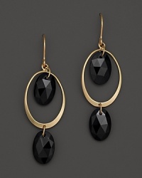 14K Curved Oval Frame Onyx Earrings 14K Curved Oval Frame Onyx Earrings