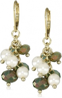Anne Klein Vineyard Gold-Tone White Pearl Cluster Drop Earrings Anne Klein Vineyard Gold-Tone White Pearl Cluster Drop Earrings