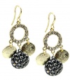 Alfani Earrings, Gold and Hematite Tone Crystal Circle Dangle Earrings