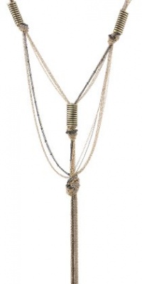 BCBGeneration Rhodium Plated Tri-Tone Double Knot Necklace, 24 BCBGeneration Rhodium Plated Tri-Tone Double Knot Necklace, 24