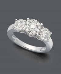 Say yes to ultimate elegance. Prestige Unity's stunning engagement ring features round-cut diamonds (1 ct. t.w.) in a polished, 14k white gold setting. Say yes to ultimate elegance. Prestige Unity's stunning engagement ring features round-cut diamonds (1 ct. t.w.) in a polished, 14k white gold setting.