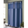 Hookless Fabric Shower Curtain with Built in Liner  -Moonlight Blue Diamond Pique