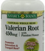 Nature's Bounty Natural Whole Herb Valerian Root, 450mg, 100 Capsules (Pack of 6)