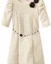 Bloome Girls 7-16 Knit Dress with Belt, Ivory, 10