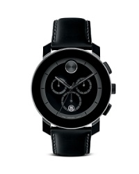A sleek timepiece with modern three-eye dial and luxe leather strap from Movado BOLD. A sleek timepiece with modern three-eye dial and luxe leather strap from Movado BOLD.
