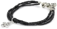 Queen Baby 3 Strand Black Spinel Bracelet with Pave Black Cubic-Zirconia MB Cross Queen Baby 3 Strand Black Spinel Bracelet with Pave Black Cubic-Zirconia MB Cross