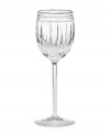 A stemware collection of utter sophistication. Vintage Jewel Platinum wine glasses are designed in multifaceted, full lead crystal with delicately tapered stems and polished platinum rims.
