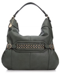 A slouchy silhouette gets some edgy attitude with hardcore hardware that really rocks. Studs, buckles, braids--it's all about adding some urban attitude to your everyday look. A slouchy silhouette gets some edgy attitude with hardcore hardware that really rocks. Studs, buckles, braids--it's all about adding some urban attitude to your everyday look.