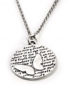 Kevin N Anna Studio California Sterling Silver LARGE Pendant Necklace with Round Etched BUTTERFLY Celebrates BEAUTY