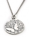 Kevin N Anna Studio California Sterling Silver LARGE Pendant Necklace with Round Etched BUTTERFLY Celebrates BEAUTY