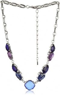 Anne Klein Gloria Silver-Tone Multi Purple Frontal Necklace Anne Klein Gloria Silver-Tone Multi Purple Frontal Necklace