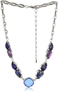 Anne Klein Gloria Silver-Tone Multi Purple Frontal Necklace