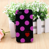 HOTER® Muliti Color Heart Large Polka Dots Design iPhone 4 Case - Purple HOTER® Muliti Color Heart Large Polka Dots Design iPhone 4 Case - Purple
