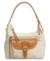 A pebble-textured leather combines with heavy stitching and a casual hobo silhouette on this Giani Bernini design. A convenient front pocket provides the perfect solution for those where did I put my keys? moments. A pebble-textured leather combines with heavy stitching and a casual hobo silhouette on this Giani Bernini design. A convenient front pocket provides the perfect solution for those where did I put my keys? moments.