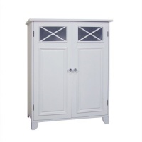 Elegant Home Fashions Dawson Collection Shelved Floor Cabinet, White Elegant Home Fashions Dawson Collection Shelved Floor Cabinet, White