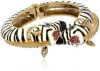 Betsey Johnson A Day at the Zoo Zebra Hinged Bangle Bracelet, 7.5