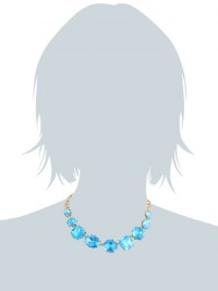 Betsey Johnson Iconic Stone Blue Large Gem Necklace, 19 Betsey Johnson Iconic Stone Blue Large Gem Necklace, 19