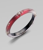 A chic, sparkling design with Swarovski crystals that is lovingly handcrafted. LuciteSwarvoski crystalsHinged magnetic closureDiameter, about 2¼Width, about ½Made in USA