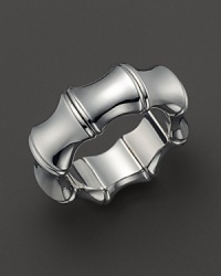 18K white gold mimics bamboo's natural beauty. 18K white gold mimics bamboo's natural beauty.