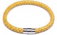 Yellow Braided Leather Cord Bracelet, 6 Millimeters in Width, Choose Your Length Yellow Braided Leather Cord Bracelet, 6 Millimeters in Width, Choose Your Length