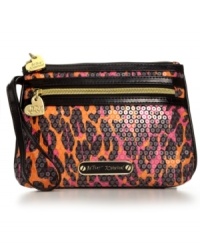 A night-out necessity from Betsey Johnson. Pick your fave print and hit the town with this glam wristlet that stores your cards, cash, camera and much more. A night-out necessity from Betsey Johnson. Pick your fave print and hit the town with this glam wristlet that stores your cards, cash, camera and much more.