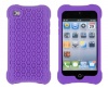 Purple Textured Silicone Grip Case for Apple iPod Touch 4, 4G (4th Generation) - Includes 24/7 Cases Microfiber Cleaning Cloth [Retail Packaging by DandyCase]