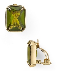 Crafted of gold plate and accented by a bold stone, this pair of clip earrings from Carolee will add the label's much adored glamor to every look. Crafted of gold plate and accented by a bold stone, this pair of clip earrings from Carolee will add the label's much adored glamor to every look.