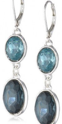 Anne Klein Color Social Scene Silver-Tone Aqua Double Drop Earrings Anne Klein Color Social Scene Silver-Tone Aqua Double Drop Earrings