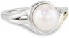 S&G Sterling Silver and 14k Yellow Gold 8mm Freshwater Cultured Pearl and Diamond Ring (0.01 cttw, I-J Color, I3 Clarity)