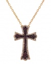 Effy Jewlery 14K Rose Gold Ruby and Diamond Cross Pendant, .61 TCW