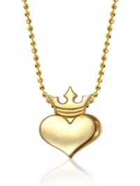 Alex Woo Little Rock Star Heart with Yellow Crown Pendant Necklace