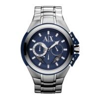 Armani Exchange Mens Logo Blue Chrono Armani Exchange Mens Logo Blue Chrono