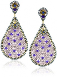 Miguel Ases Blue Quartz and Swarovski Tear Drop Earrings Miguel Ases Blue Quartz and Swarovski Tear Drop Earrings