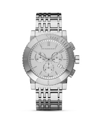 A check-inspired stainless steel bracelet adds Burberry's signature touch to a classic and iconic time piece. A check-inspired stainless steel bracelet adds Burberry's signature touch to a classic and iconic time piece.