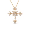 Ze Rose Gold 1/4tw Diamond Cross Necklace with 18 Rose Gold Chain.