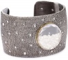 Moritz Glik Kaleidescope Textured Oxidized Silver, 18k Gold, and Diamond Cuff Bracelet
