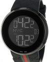 Gucci Men's YA114207 I-Gucci Digital Black Green Red Strap Watch