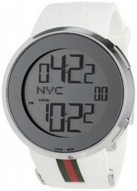 Gucci Men's YA114214 I-Gucci Digital White Green Red Strap Watch Gucci Men's YA114214 I-Gucci Digital White Green Red Strap Watch