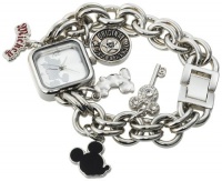 Disney Women's MK2057 Mickey Mouse Silver Sunray Dial Charm Bracelet Watch Disney Women's MK2057 Mickey Mouse Silver Sunray Dial Charm Bracelet Watch
