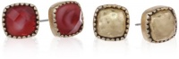 Nine West Vintage America Geo Jewels Worn Gold and Red Styone Earrings Set Nine West Vintage America Geo Jewels Worn Gold and Red Styone Earrings Set