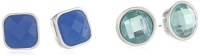 Nine West Fruit Punch Silver-Tone Blue Stud Earrings Set Nine West Fruit Punch Silver-Tone Blue Stud Earrings Set